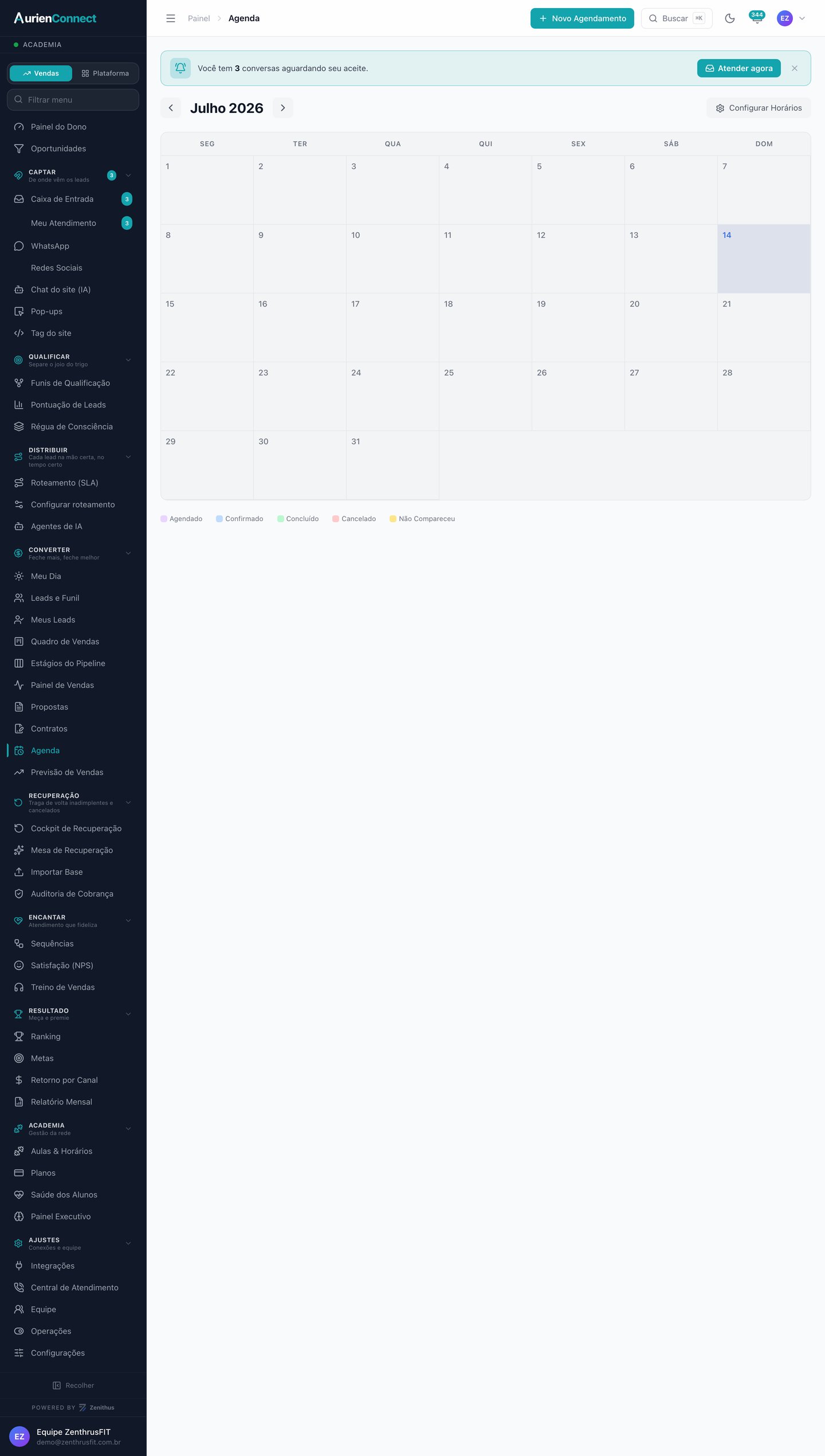 Tela: Agenda