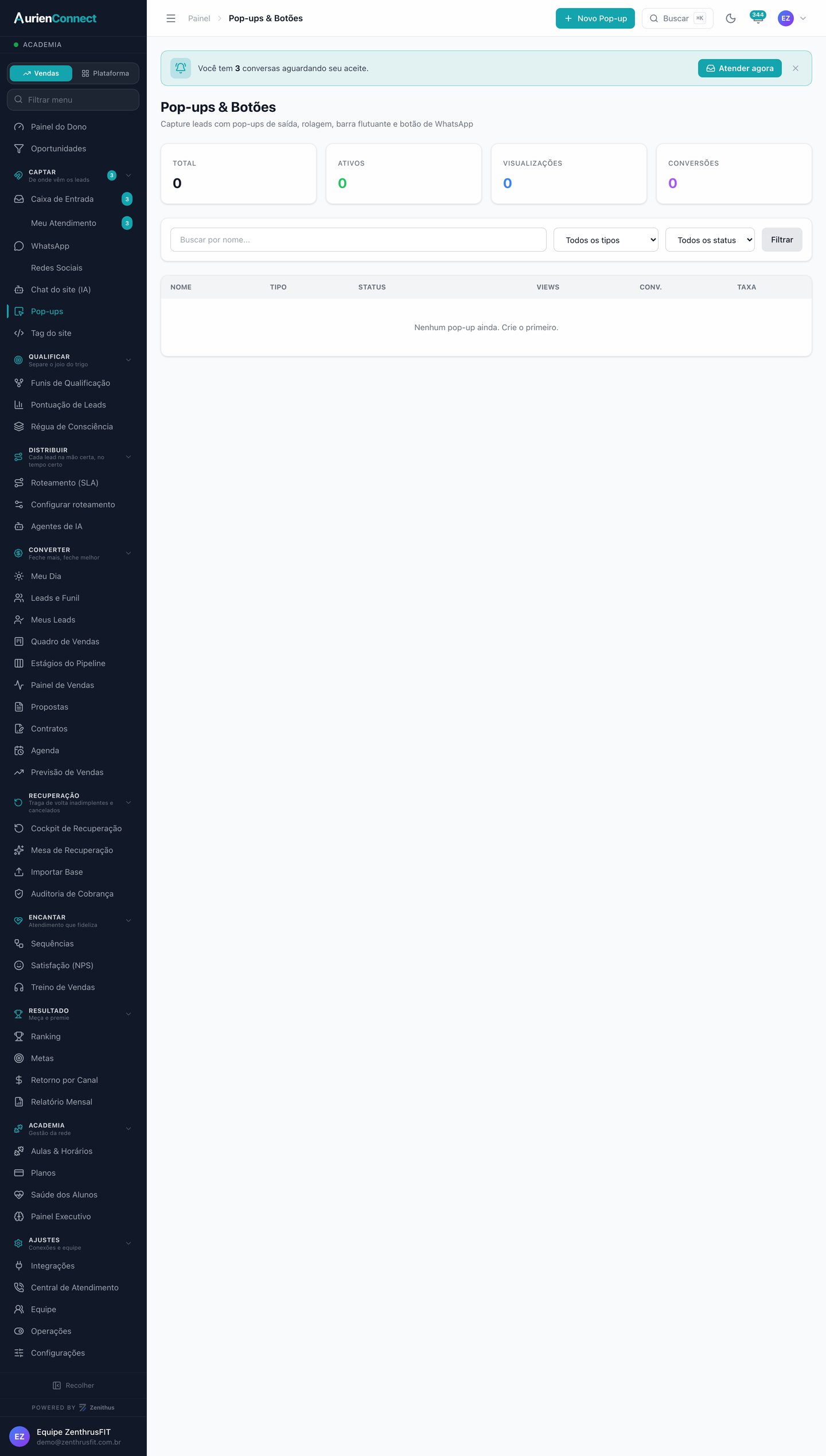 Tela: Pop-ups